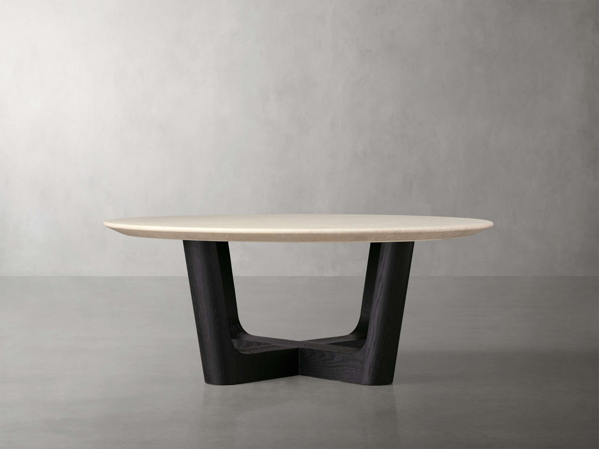 Saint Germain Round Stone Coffee Table with Rennes Base