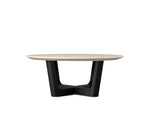 Saint Germain Round Stone Coffee Table with Rennes Base