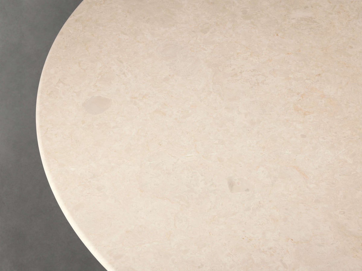 Saint Germain Round Stone Coffee Table with Rennes Base