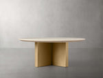 Saint Germain Round Stone Coffee Table with Clement Base