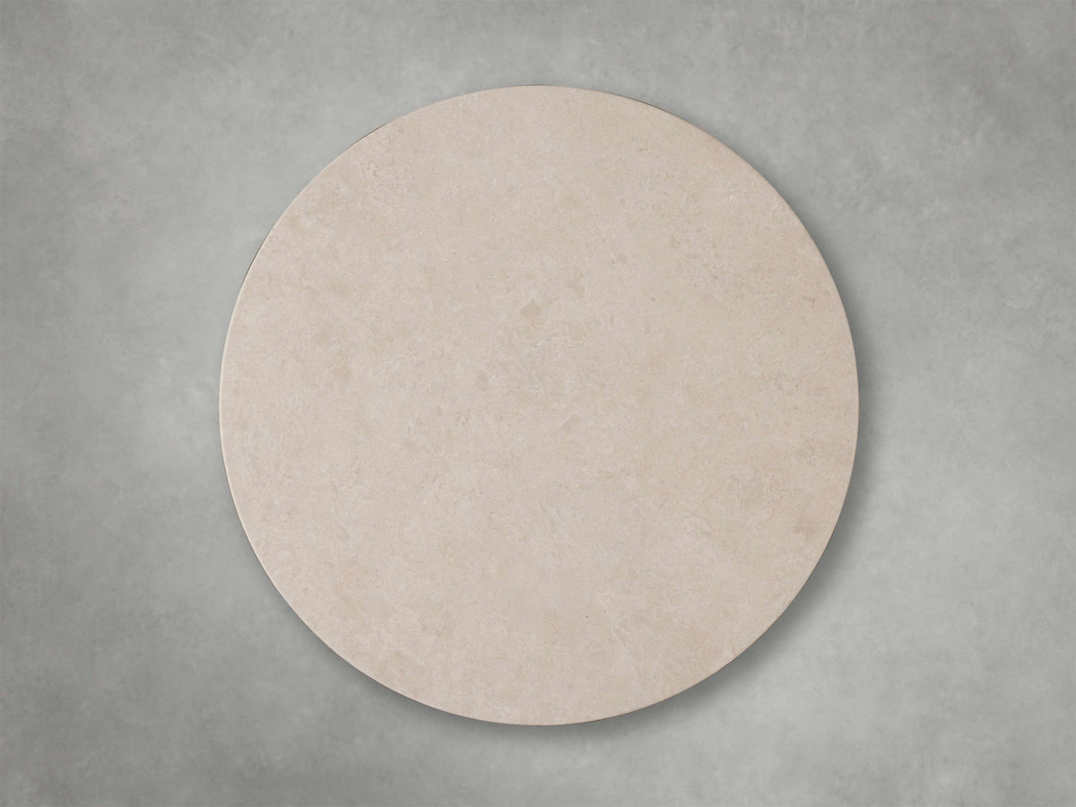 Saint Germain Round Stone Coffee Table with Clement Base