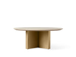 Saint Germain Round Stone Coffee Table with Clement Base