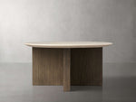Saint Germain Round Stone Top Coffee Table with Wood Clement Base