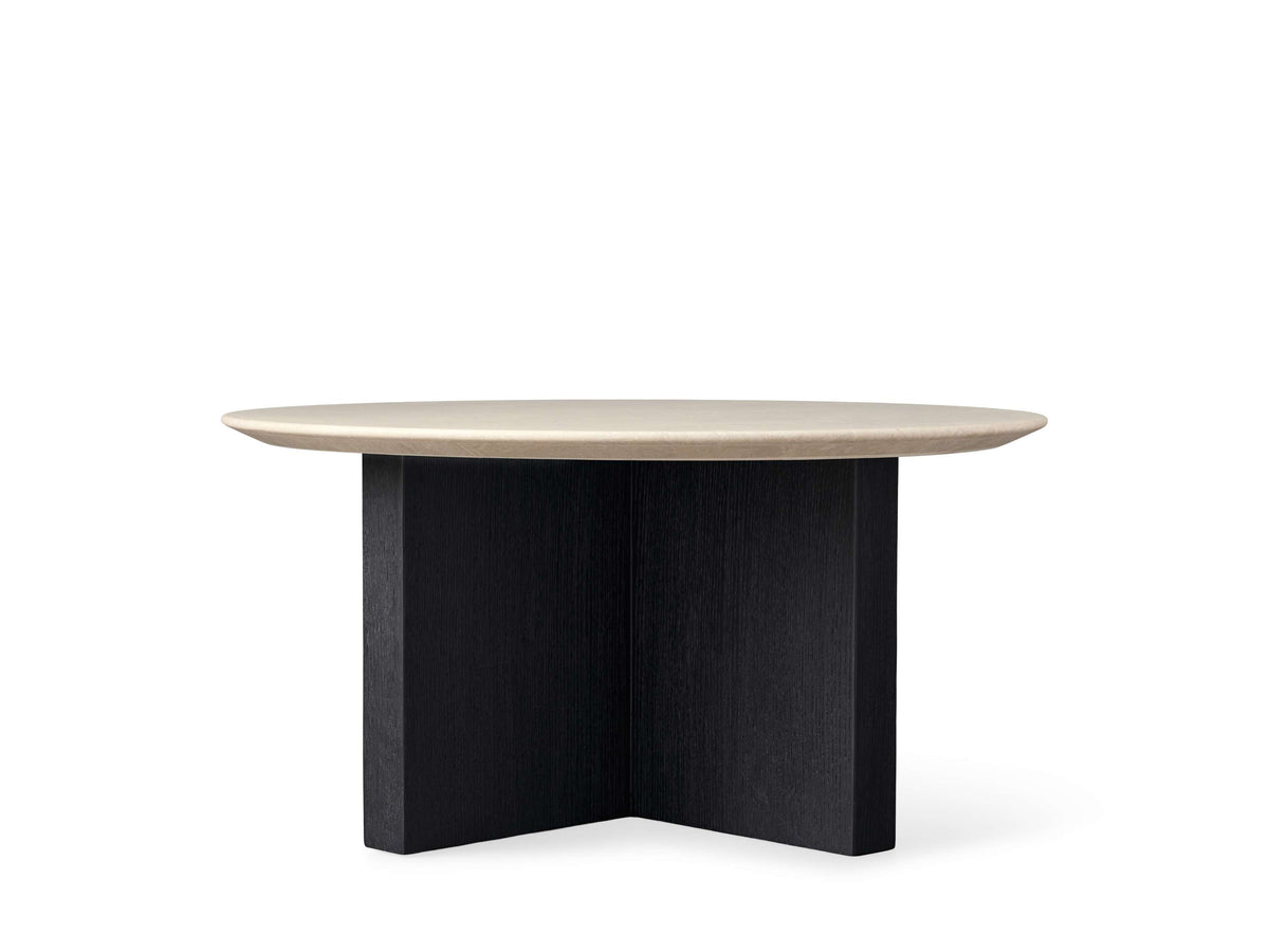 Saint Germain Round Stone Top Coffee Table with Wood Clement Base