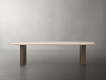 Saint Germain Stone Top Coffee Table with Wood Clement Base