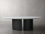 Saint Germain Round Stone Coffee Table with Dauphine Base