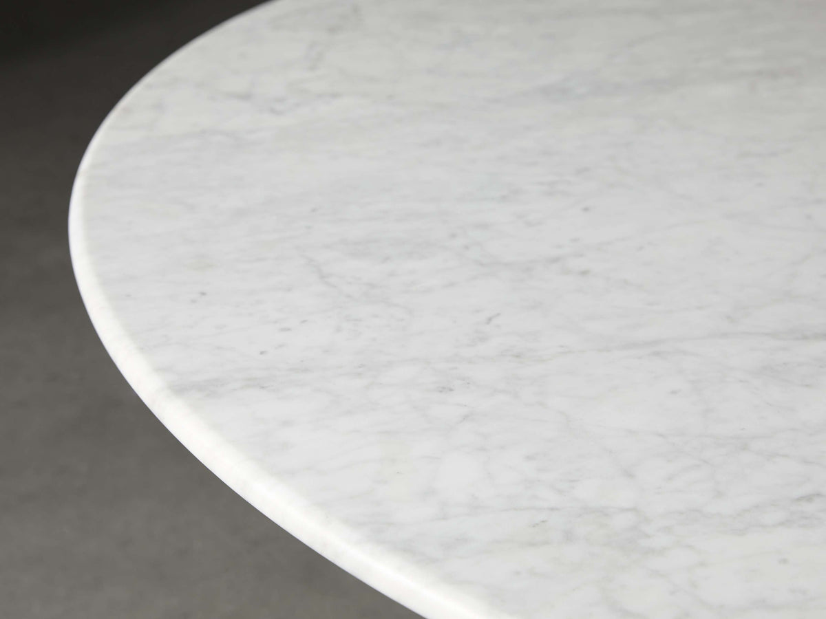 Saint Germain Round Stone Coffee Table with Dauphine Base