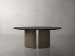 Saint Germain Round Wood Coffee Table with Dauphine Base