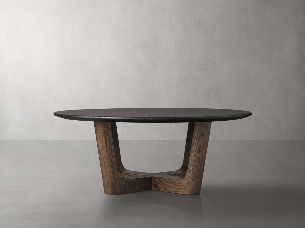Saint Germain Round Wood Coffee Table with Rennes Base