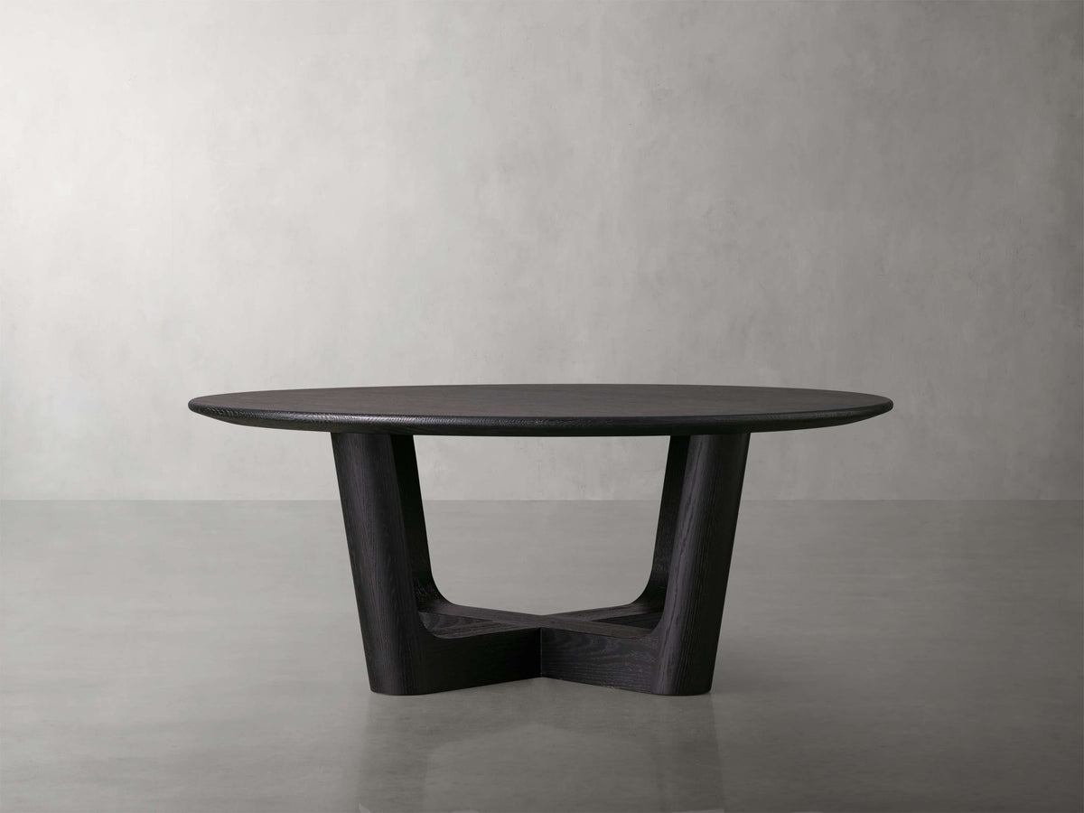 Saint Germain Round Wood Coffee Table with Rennes Base