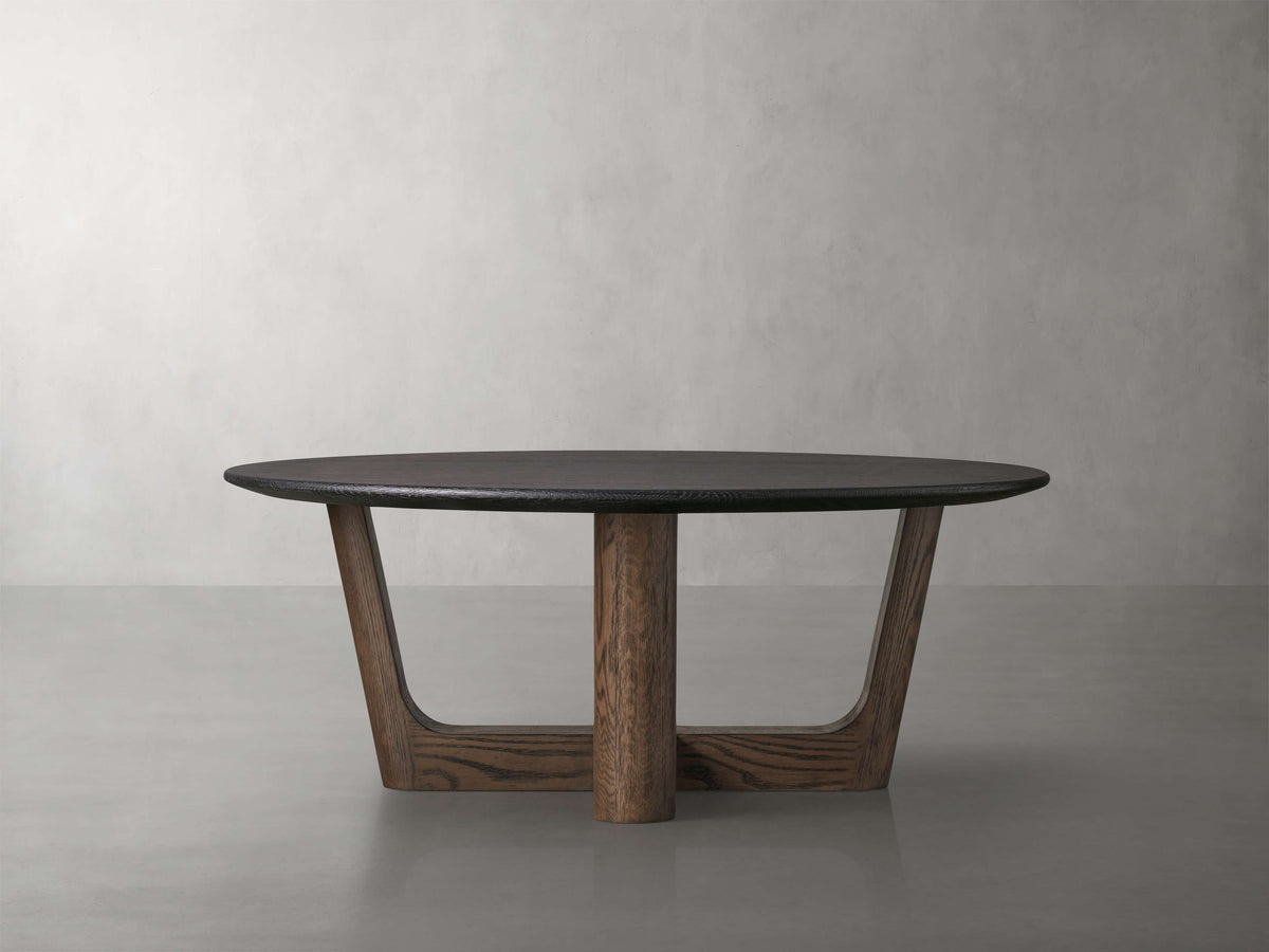Saint Germain Round Wood Coffee Table with Rennes Base