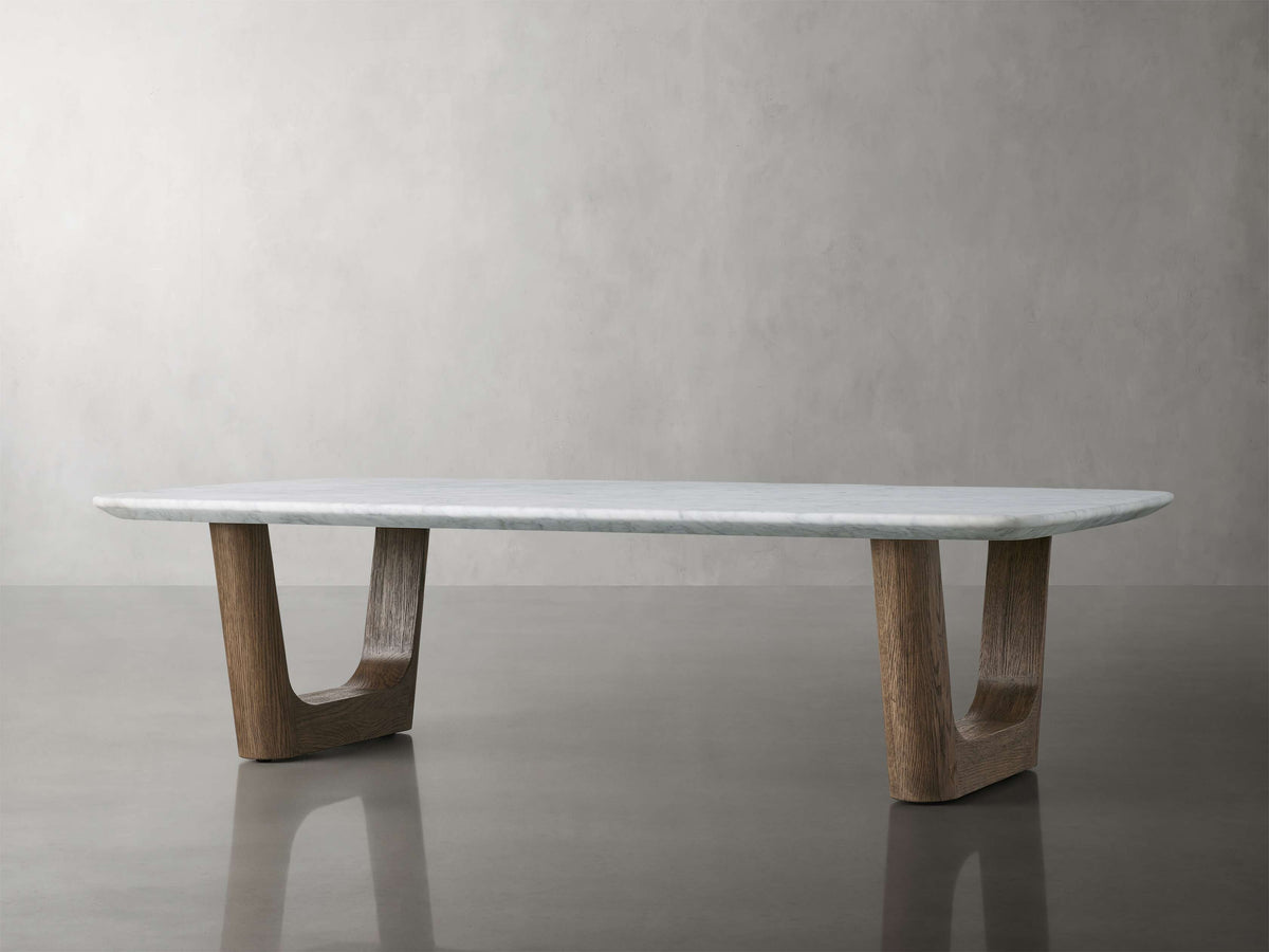 Saint Germain 72" Coffee Table with Rennes Base and Carrara Top