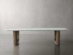 Saint Germain 72" Coffee Table with Rennes Base and Carrara Top