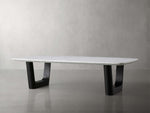 Saint Germain 72" Coffee Table with Rennes Base and Carrara Top