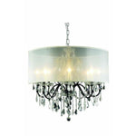 St. Francis Dark Bronze Eight-Light Silver Shade Pendant with Royal Cut Crystal