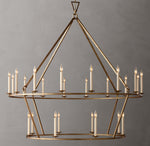 19TH C. ENGLISH OPENWORK TWO-TIER ROUND CHANDELIER 62"