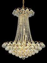 13 Light crystal chandelier gold plated