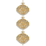 Spiral Gold Forty-Five Light 26-Inch Three-Tier Pendant with Royal Cut Clear Crystal