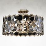 Quad-Light 21 inch Silver Champagne Chandelier Ceiling Fixture