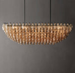 Chiara Smoke Glass Tiered Rectangular Chandelier 54"