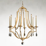 Leaha Eight-Light 37.5 Inch Gold Leaf Chandelier Ceiling Fixture
