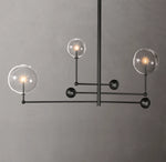 Glass Globe Mobile Three-Arm Chandelier 46"