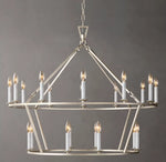 19TH C. ENGLISH OPENWORK TWO-TIER ROUND CHANDELIER 40"