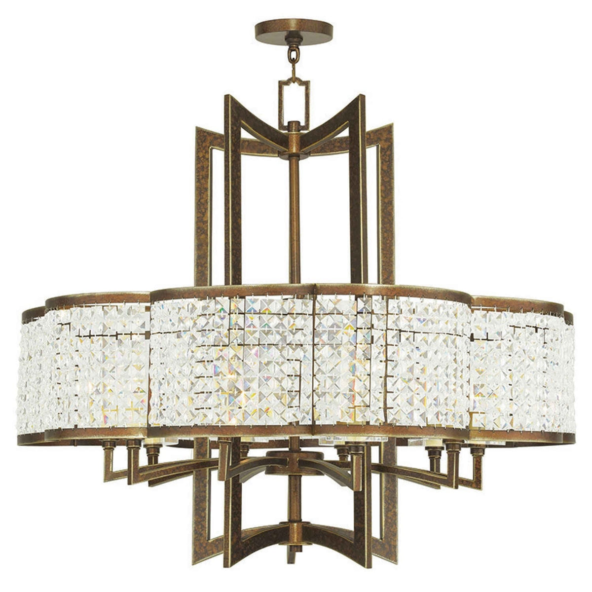 Grammercy Hand Painted Palacial Bronze 34-Inch Ten-Light Pendant