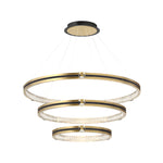 Simple Circles Rings Three Step Dimming Brushed Gold Modern Chandelier
