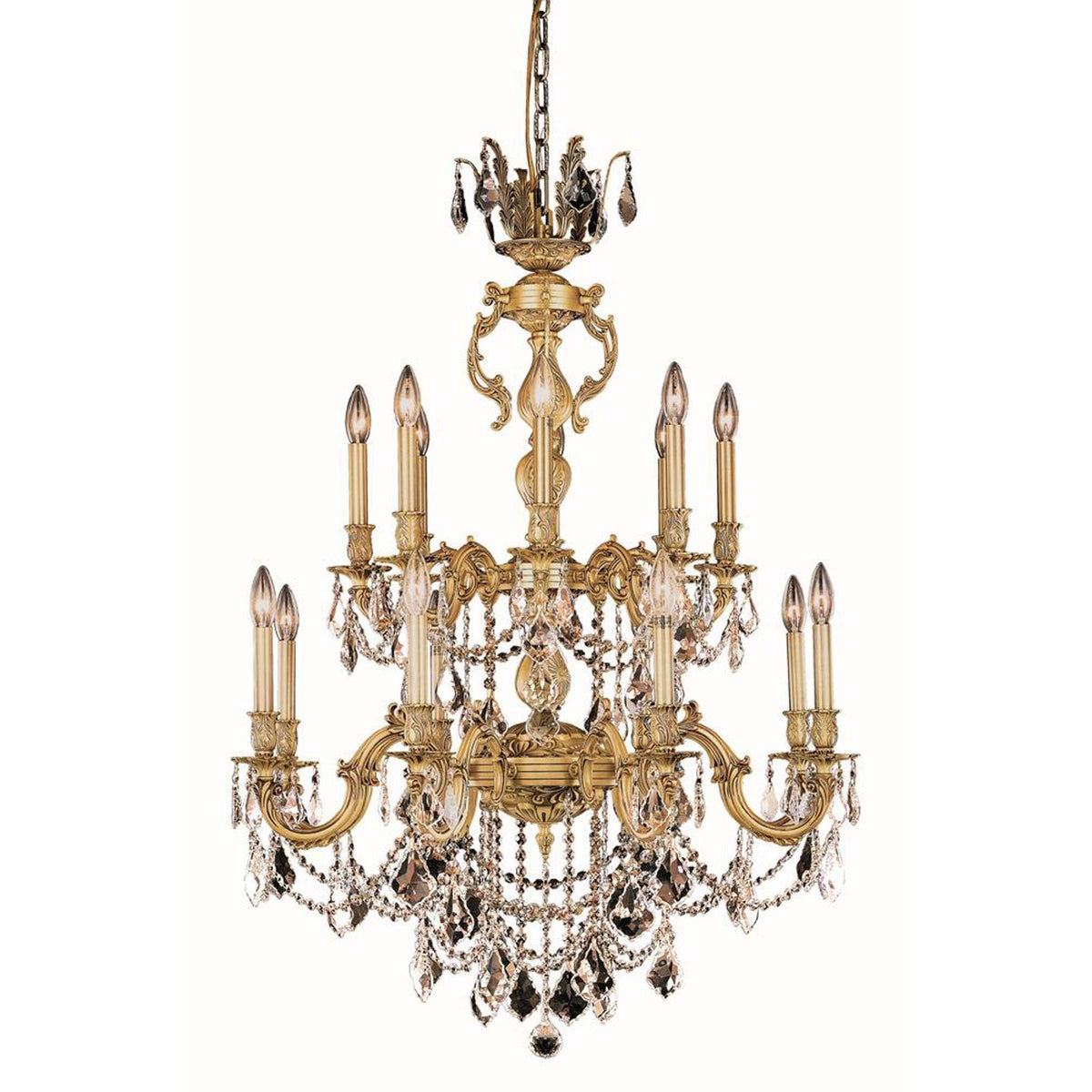 French Gold 16-Light Chandelier with Royal Cut Crystal