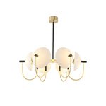 1/3/6 Heads Semicircular Opal Glass Dome Chandelier Aperture Pendant Light Hanging Ceiling Lighting