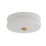 Round Glass Drum Three Step Dimming LED Nordic Ceiling Light Fixture