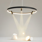 Round Creative LED Chandelier Hanging Lamp with Adjustable Spotlight