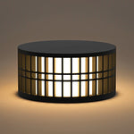 Round Creative Waterproof LED Black Modern Solar Fence Post Lights