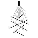 Minimalist Strip Stepless Dimming LED Black Modern Chandelier with Remote