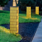 Retro Grid Designed Waterproof LED Black Modern Lawn Lamp Outdoor Lighting