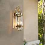 Retro Creative Copper Glass European Style Outdoor Wall Lights Exterior Lamp