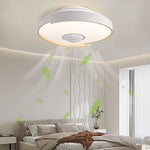 Modern 6-Speed Bladeless Ceiling Fan with Dimmable LED Light- Round