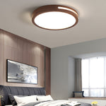 Round Wood 3 Step Dimming Dimmable with Remote Retro Ceiling Lights Fixture