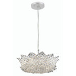 Lotus Chrome Six-Light Pendant with Elegant Cut Crystal