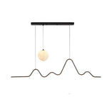 47.24'' Modern Wavy Linear Moon LED Kitchen Island Pendant Light
