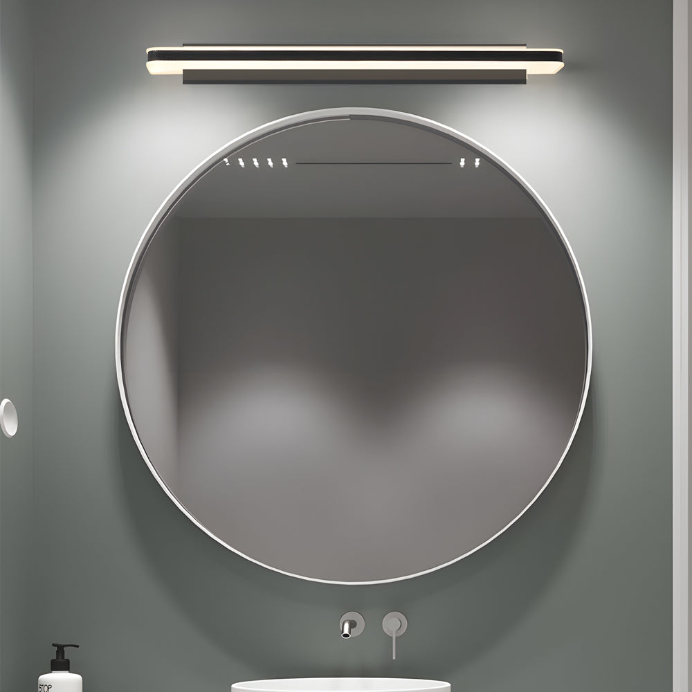 Matte Black Dimmable Linear LED Bathroom Vanity Light with Modern Acrylic