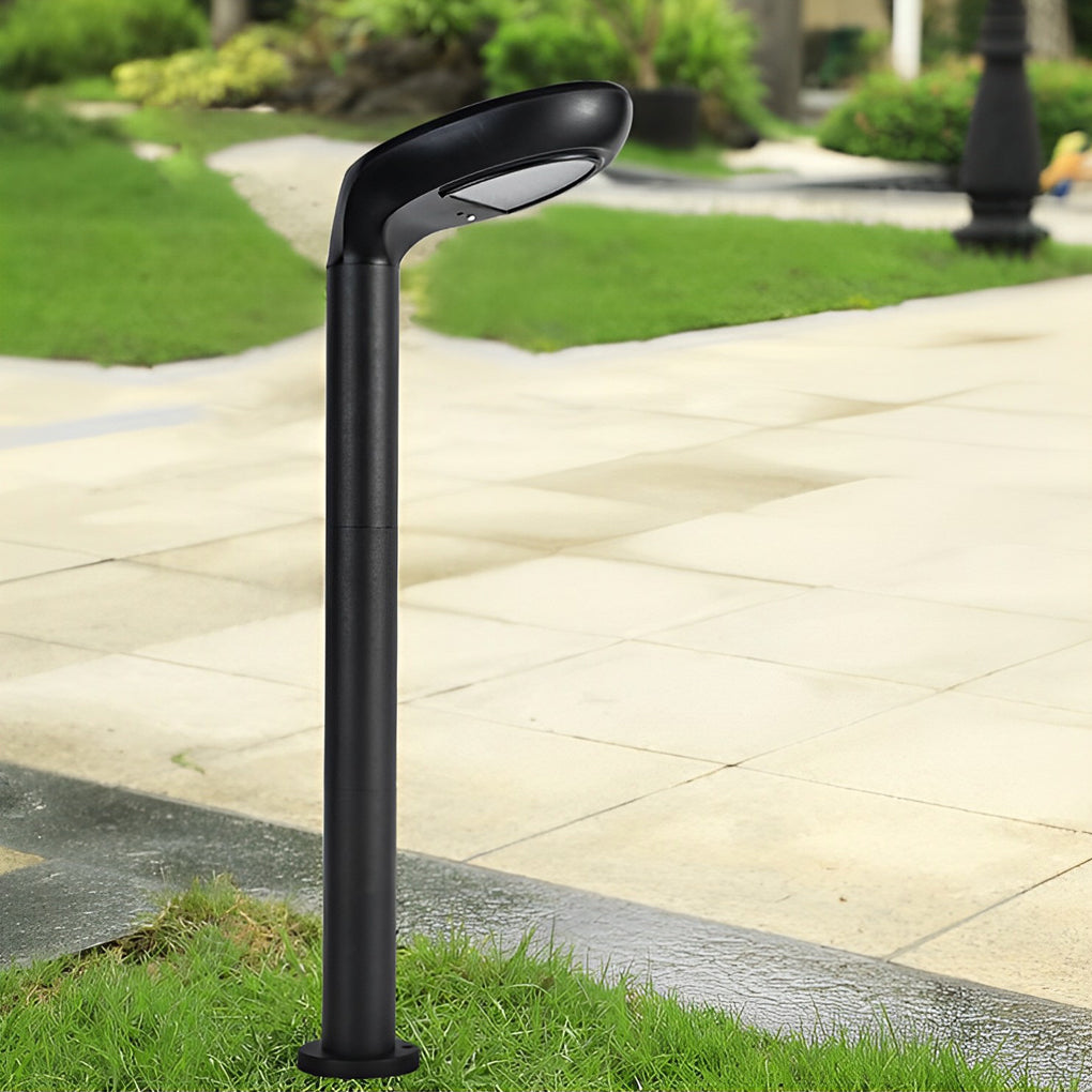 Minimalist Waterproof LED Black Modern Solar Powered Lawn Lights Garden Lamp