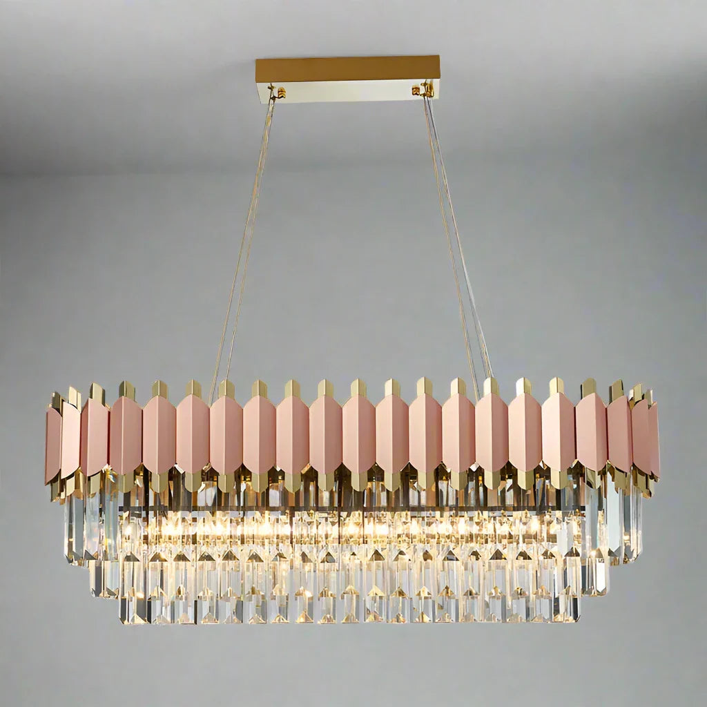Gio 39" Rose Gold Dining Room Chandelier