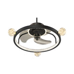 Round Acrylic Ball Decor 3 Step Dimming Modern Bladeless Ceiling Fan Light