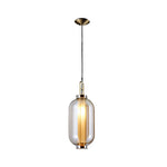 1-Light Amber Glass Shade Post-Modern Pendant Lights Hanging Lamp