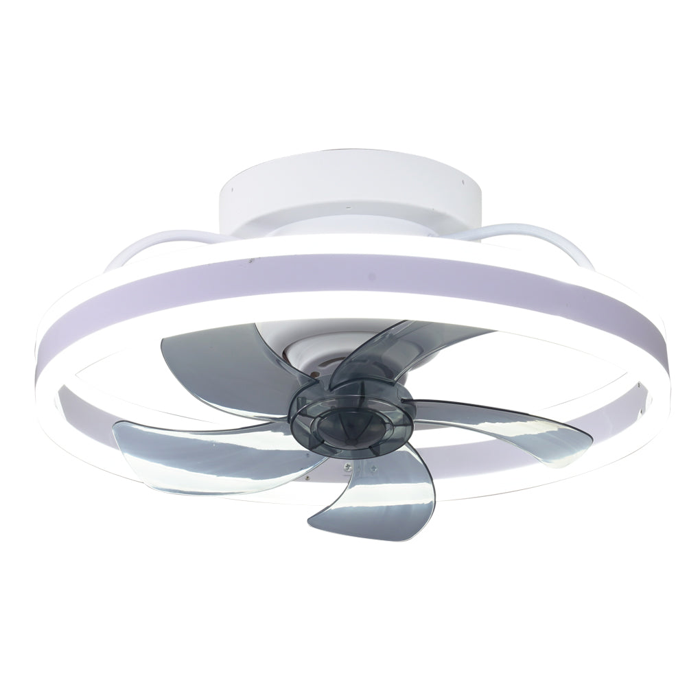 Round Stepless Dimming LED 360° Rotating Modern Ceiling Fan Light