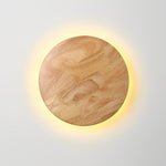 Round Oval Creative LED Wood Nordic Bedside Wall Lamp Wall Sconce Lighting