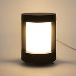 Round Waterproof LED Solar Black Modern Outdoor Pathway Lights Post Lights