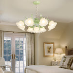 9 Heads Flowers Elegant Three Step Dimming French Style Chandelier
